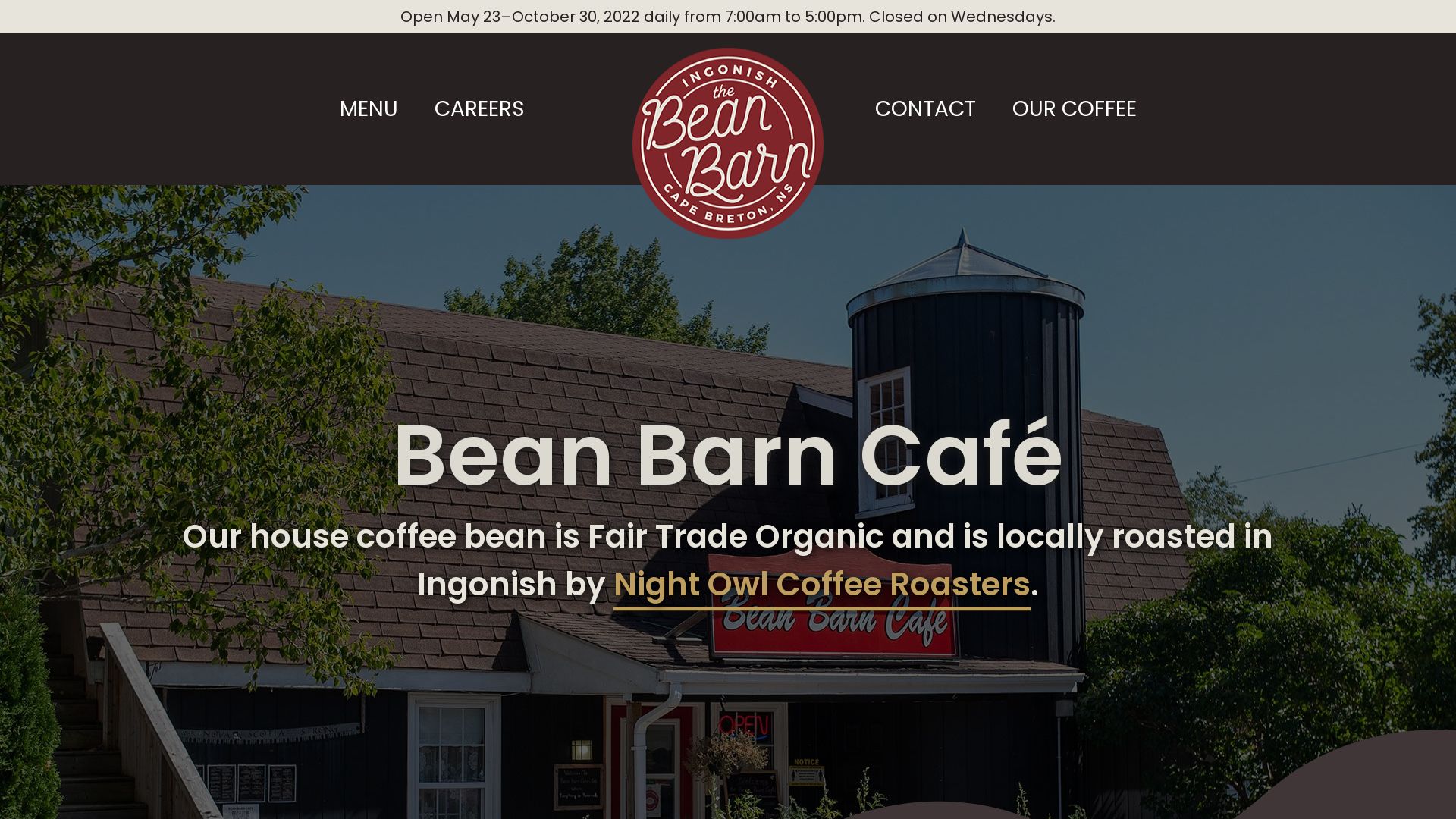 Screenshot of Bean Barn Caf&eacute;