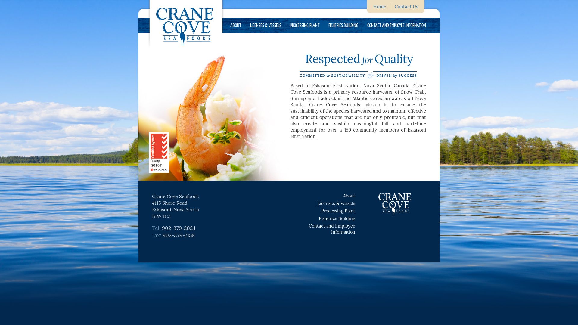 Screenshot of Crane Cove Seafoods